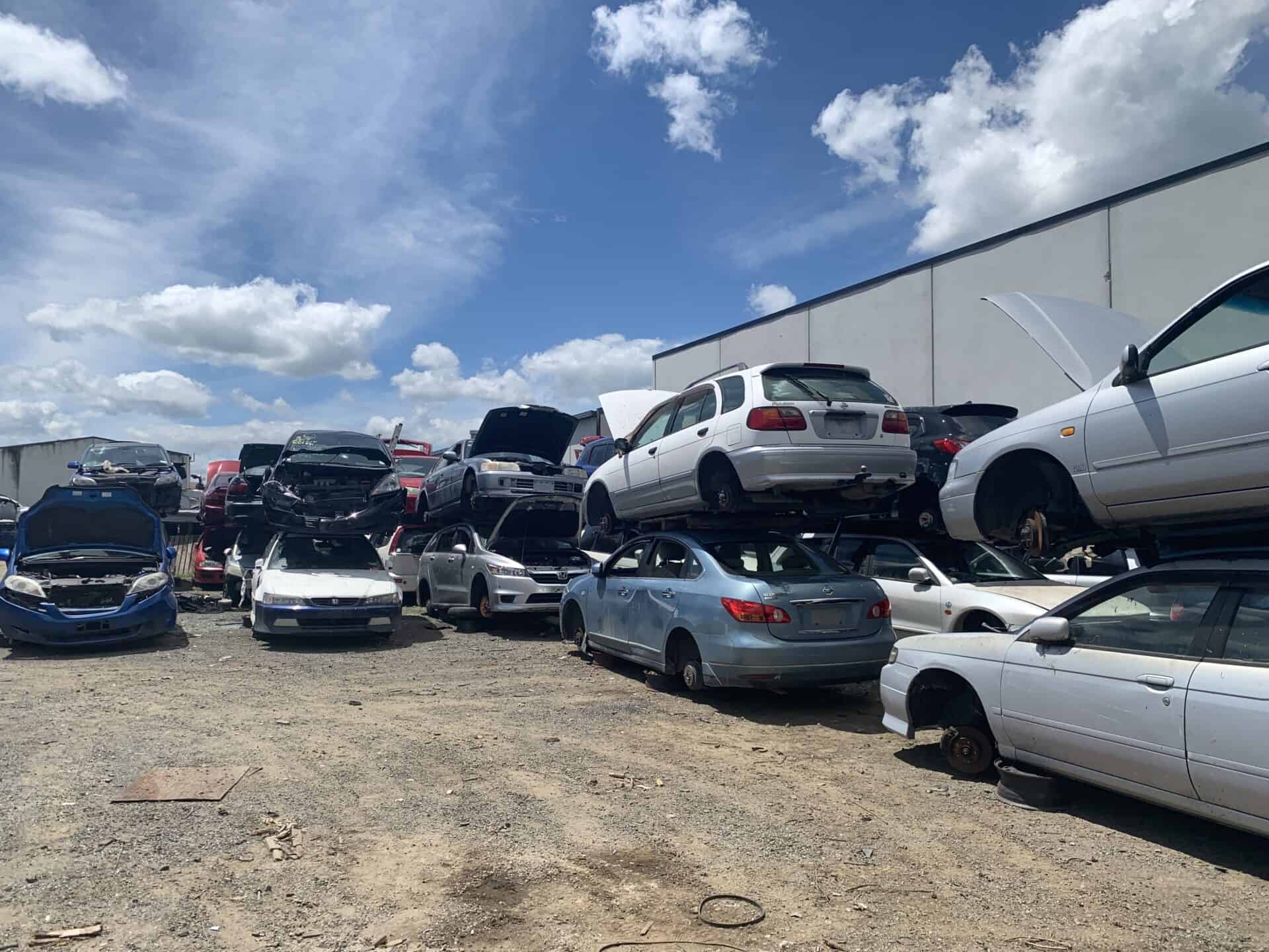 Scrap car yard in 0800 Car Salvage filled with old and unwanted vehicles